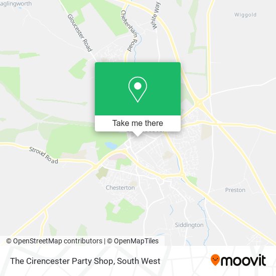 The Cirencester Party Shop map