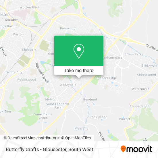 Butterfly Crafts - Gloucester map
