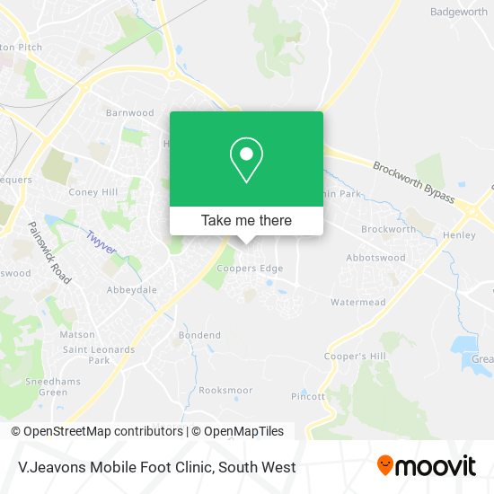 V.Jeavons Mobile Foot Clinic map