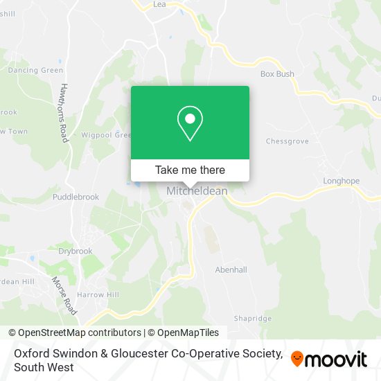 Oxford Swindon & Gloucester Co-Operative Society map
