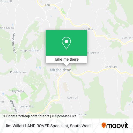 Jim Willett LAND ROVER Specialist map