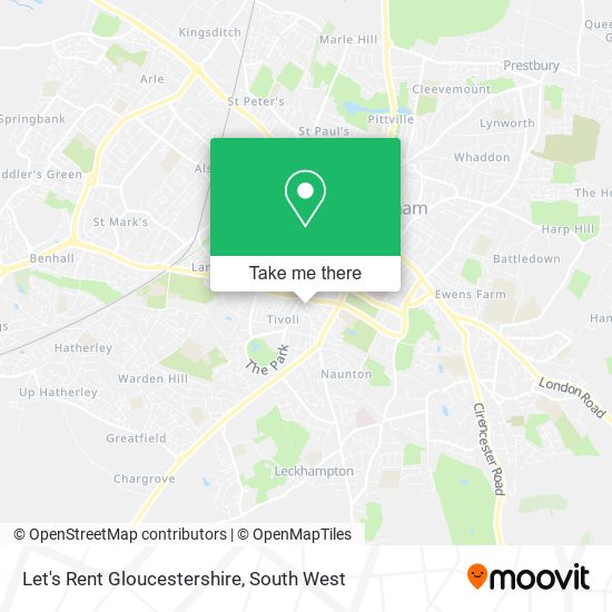 Let's Rent Gloucestershire map