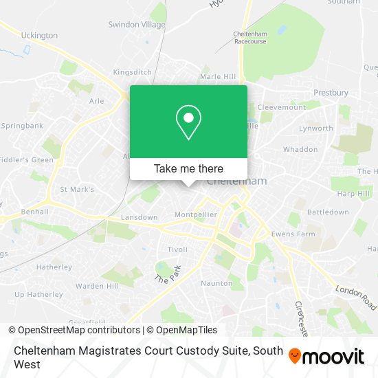 Cheltenham Magistrates Court Custody Suite map