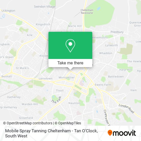 Mobile Spray Tanning Cheltenham - Tan O'Clock map