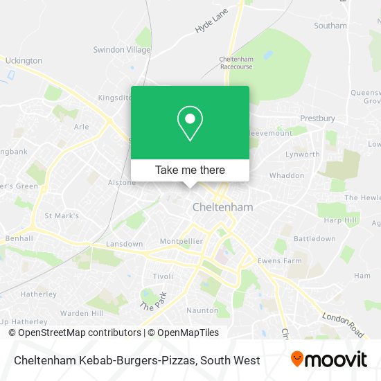 Cheltenham Kebab-Burgers-Pizzas map