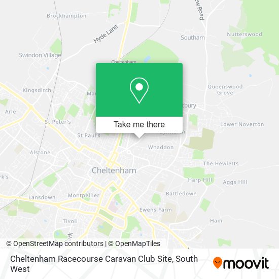 Cheltenham Racecourse Caravan Club Site map