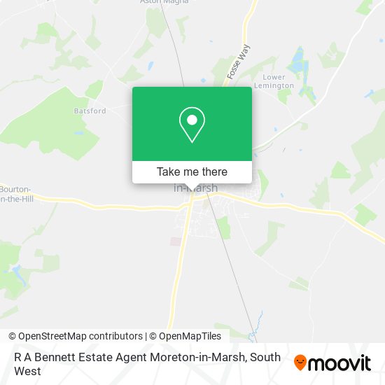 R A Bennett Estate Agent Moreton-in-Marsh map