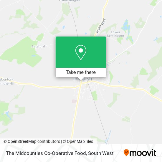 The Midcounties Co-Operative Food map