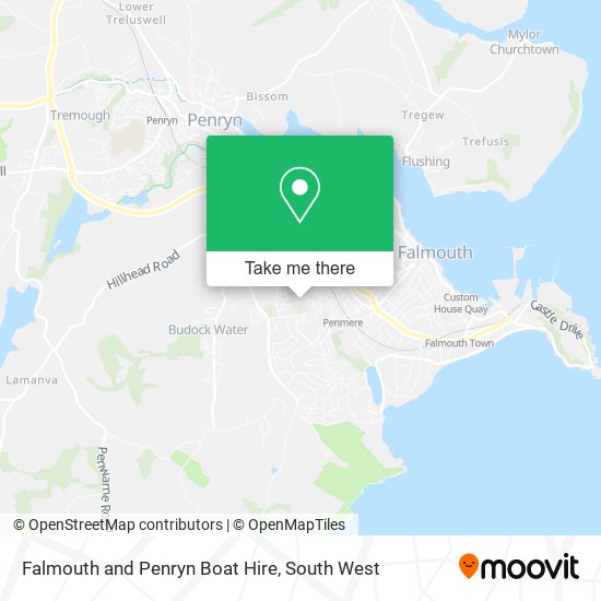 Falmouth and Penryn Boat Hire map