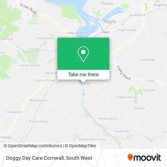 Doggy Day Care Cornwall map