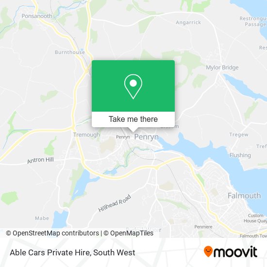 Able Cars Private Hire map