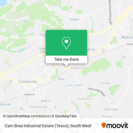 Carn Brea Industrial Estate (Tesco) map
