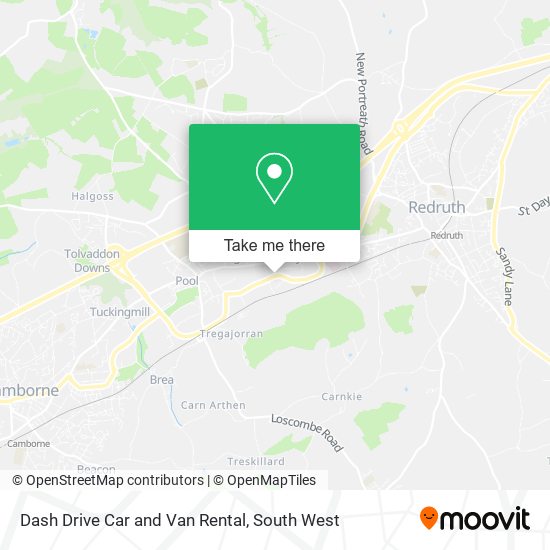 Dash Drive Car and Van Rental map