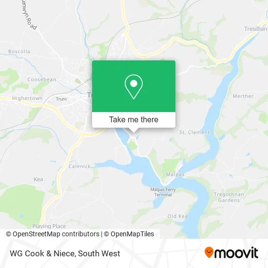WG Cook & Niece map