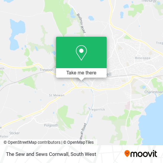 The Sew and Sews Cornwall map