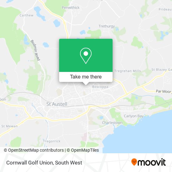 Cornwall Golf Union map