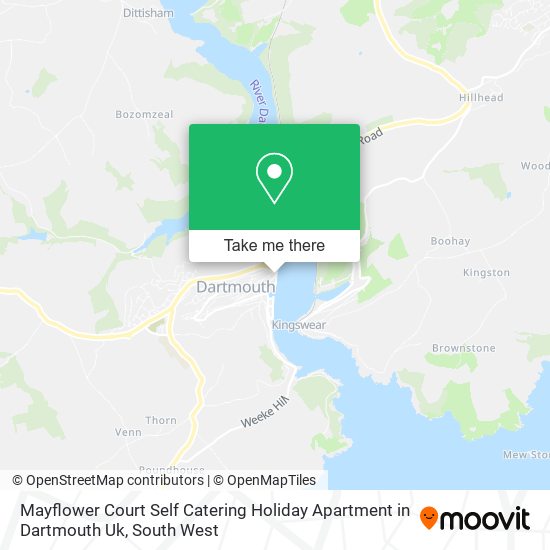 Mayflower Court Self Catering Holiday Apartment in Dartmouth Uk map