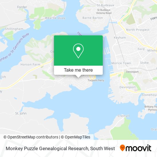 Monkey Puzzle Genealogical Research map