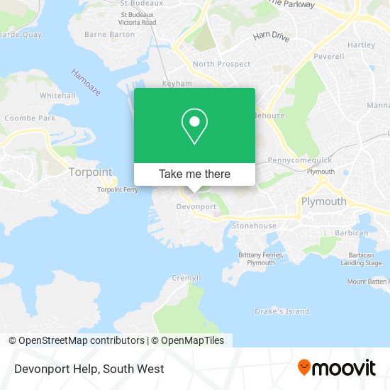 Devonport Help map