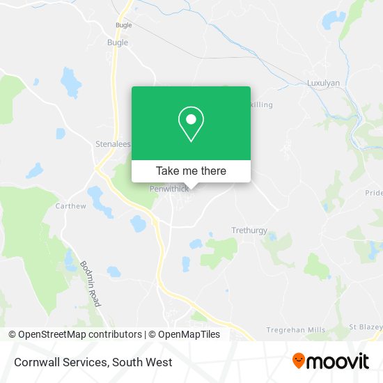 Cornwall Services map