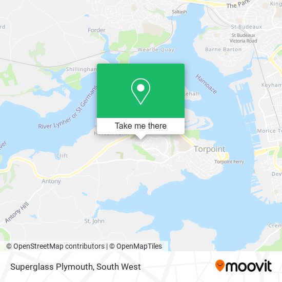 Superglass Plymouth map