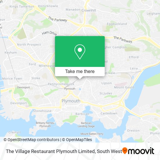 The Village Restaurant Plymouth Limited map