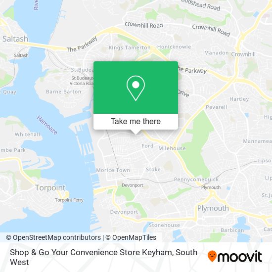 Shop & Go Your Convenience Store Keyham map