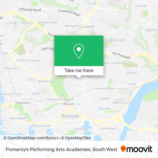Pomeroy's Performing Arts Academies map