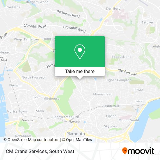 CM Crane Services map