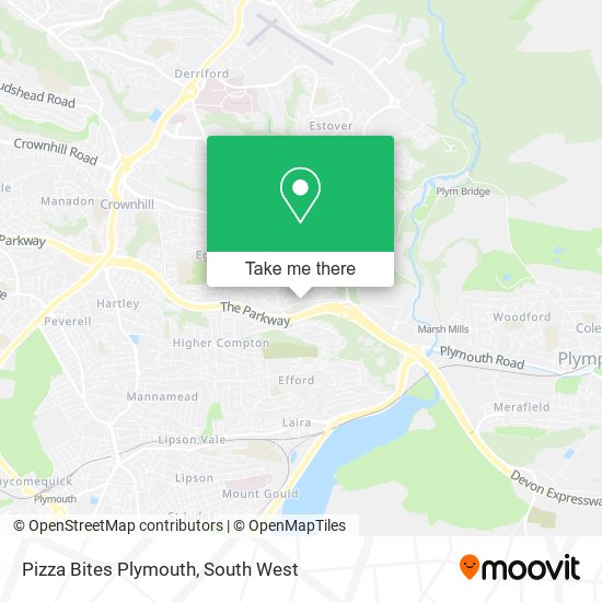 Pizza Bites Plymouth map