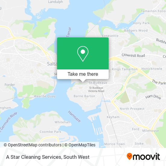 A Star Cleaning Services map