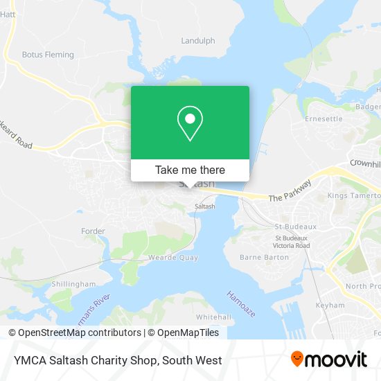 YMCA Saltash Charity Shop map