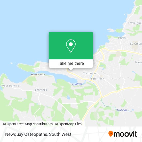 Newquay Osteopaths map