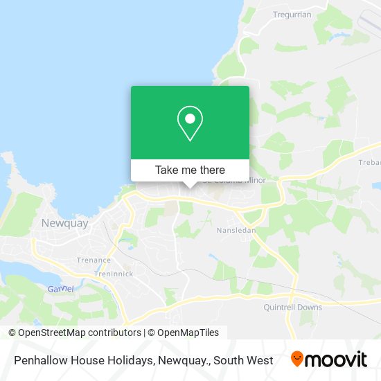 Penhallow House Holidays, Newquay. map