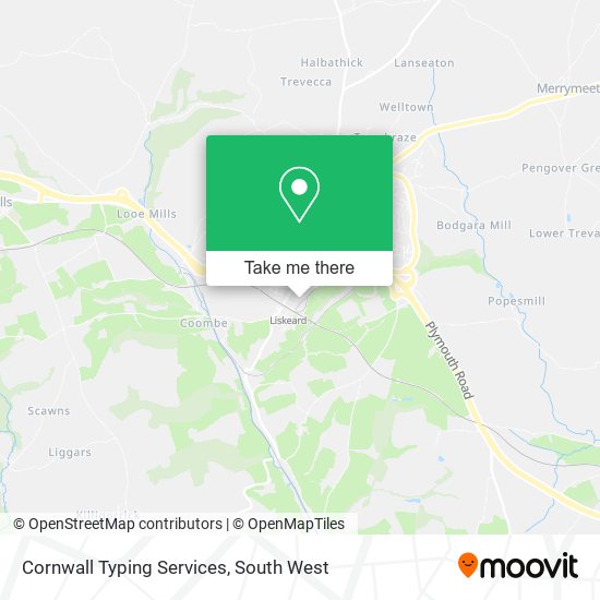 Cornwall Typing Services map