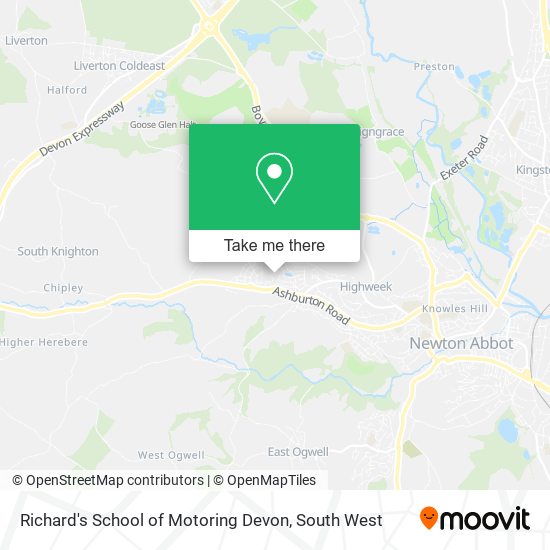 Richard's School of Motoring Devon map