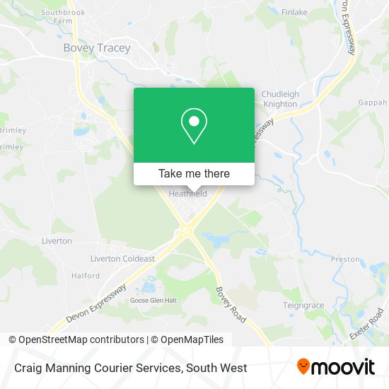 Craig Manning Courier Services map