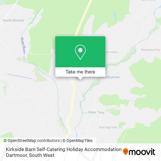 Kirkside Barn Self-Catering Holiday Accommodation Dartmoor map