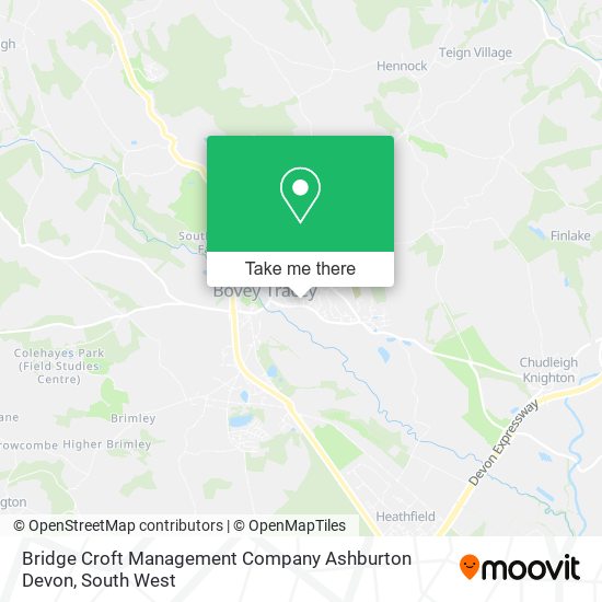 Bridge Croft Management Company Ashburton Devon map