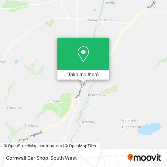 Cornwall Car Shop map