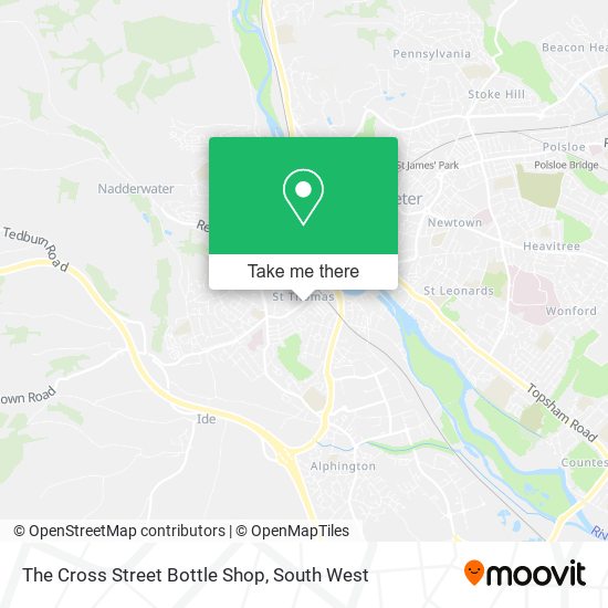 The Cross Street Bottle Shop map