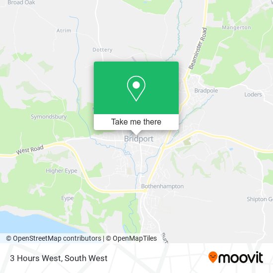 3 Hours West map