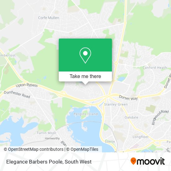Elegance Barbers Poole map