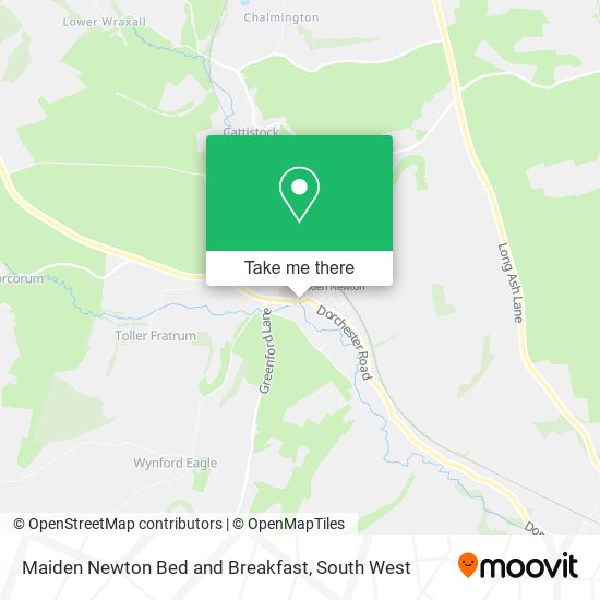 Maiden Newton Bed and Breakfast map