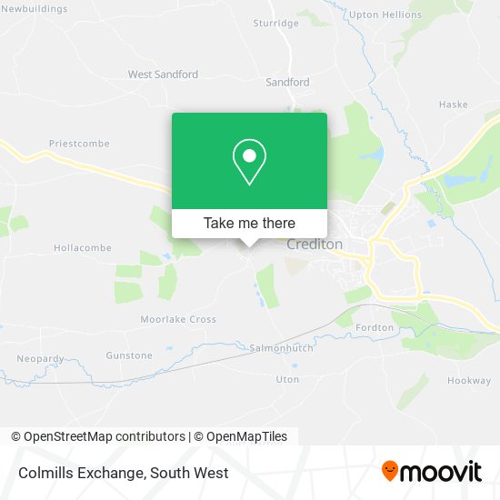 Colmills Exchange map