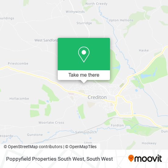 Poppyfield Properties South West map