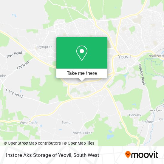 Instore Aks Storage of Yeovil map