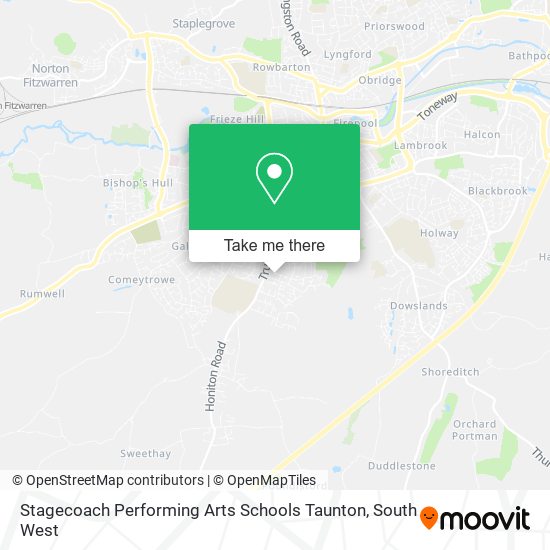 Stagecoach Performing Arts Schools Taunton map