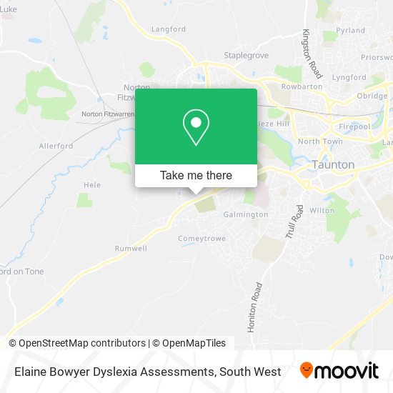 Elaine Bowyer Dyslexia Assessments map