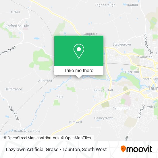 Lazylawn Artificial Grass - Taunton map